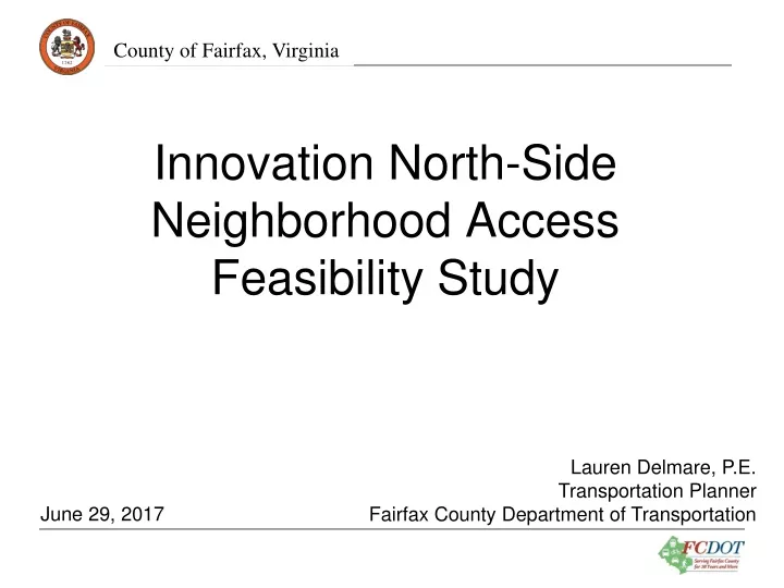 innovation north side neighborhood access feasibility study
