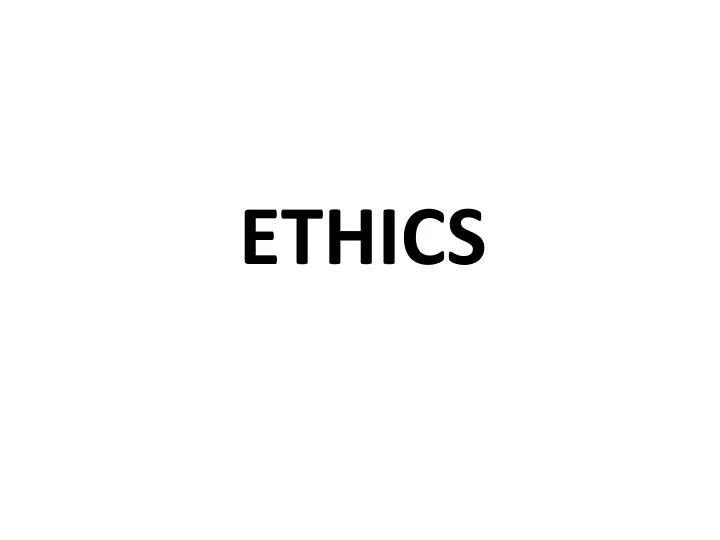 ethics