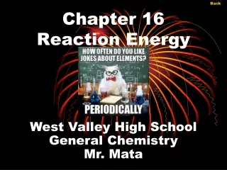 Chapter 16 Reaction Energy