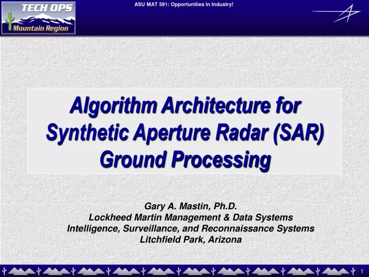 algorithm architecture for synthetic aperture