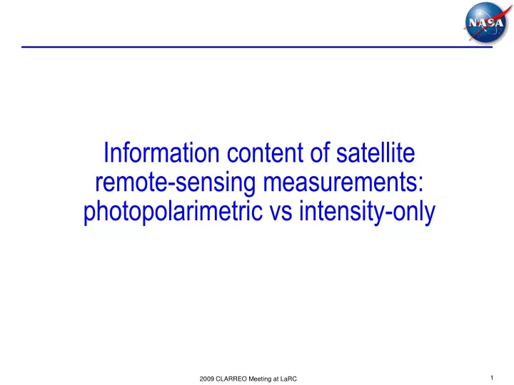 information content of satellite remote sensing