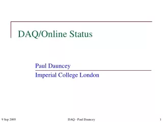 DAQ/Online Status