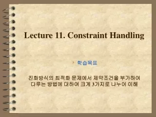 Lecture 11. Constraint Handling