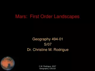 Mars:  First Order Landscapes
