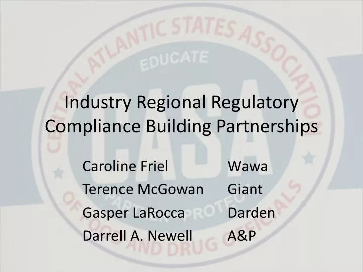 industry regional regulatory compliance building partnerships