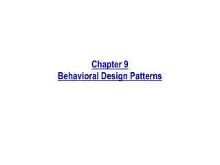 chapter 9 behavioral design patterns