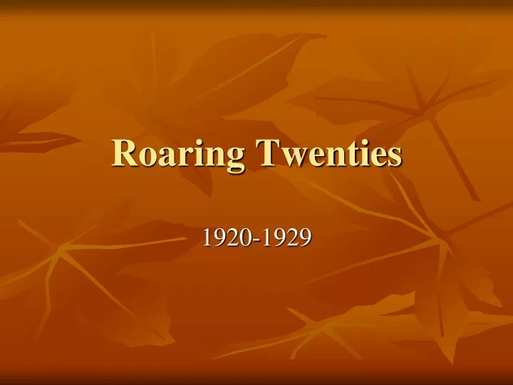 roaring twenties