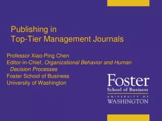 Publishing in  Top-Tier Management Journals  in top-tier management journals