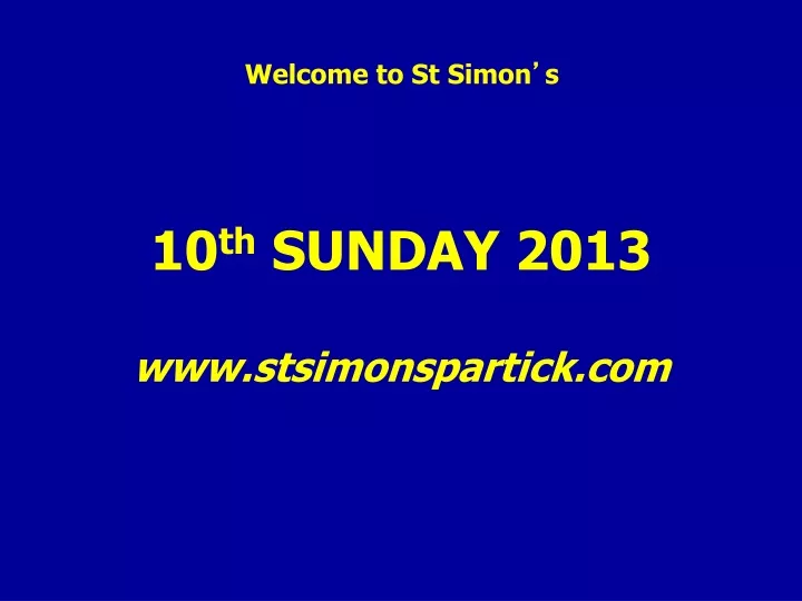 welcome to st simon s