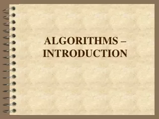 ALGORITHMS –INTRODUCTION