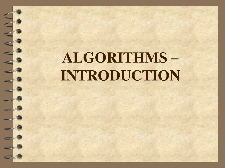 algorithms introduction