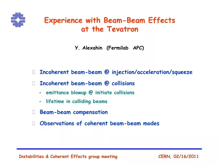 experience with beam beam effects at the tevatron