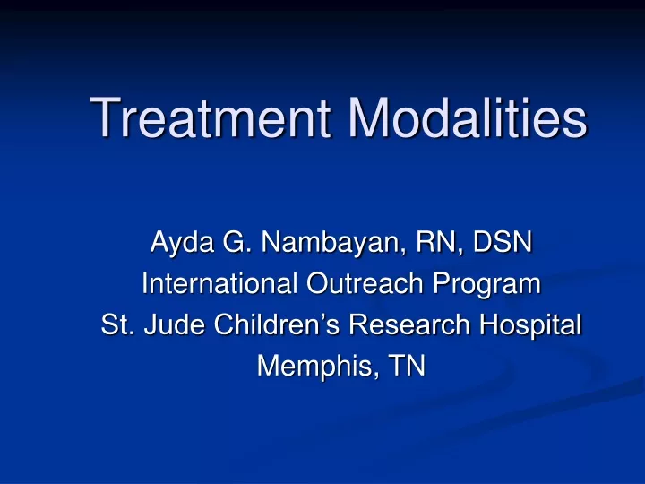 treatment modalities