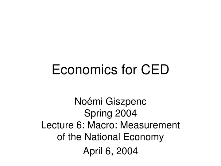 economics for ced