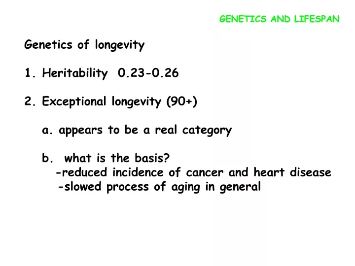 genetics and lifespan