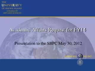 Academic Affairs Request for FY14
