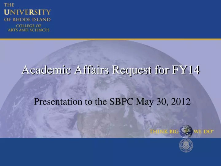 academic affairs request for fy14