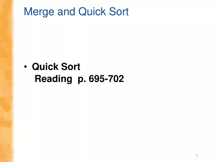 merge and quick sort