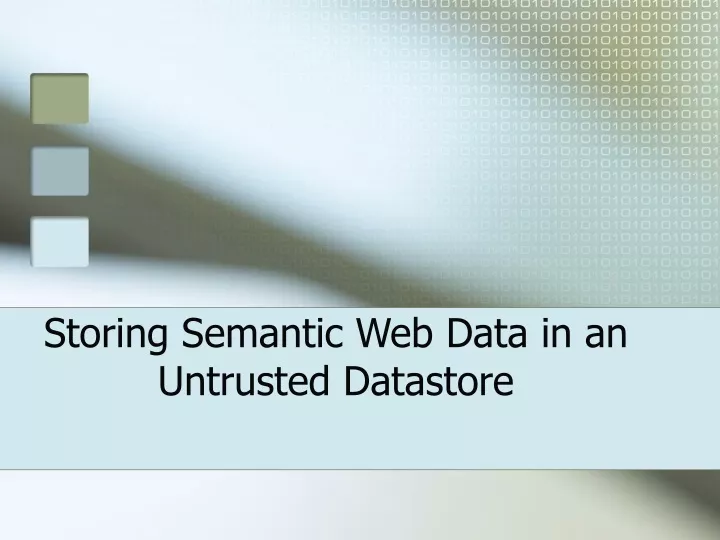storing semantic web data in an untrusted