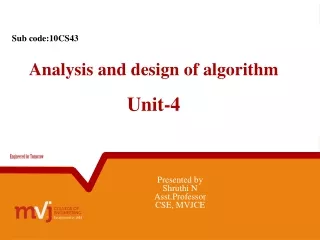 Analysis and design of algorithm Unit-4