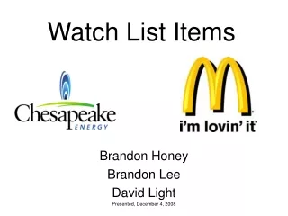 Brandon Honey Brandon Lee David Light Presented, December 4, 2008
