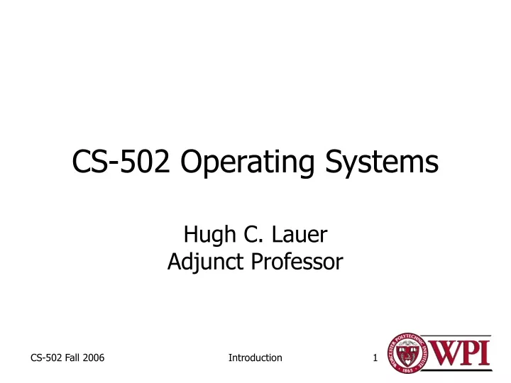cs 502 operating systems