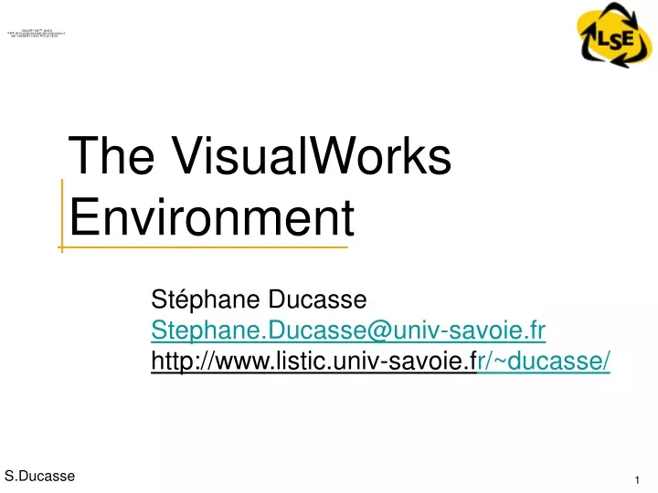 the visualworks environment