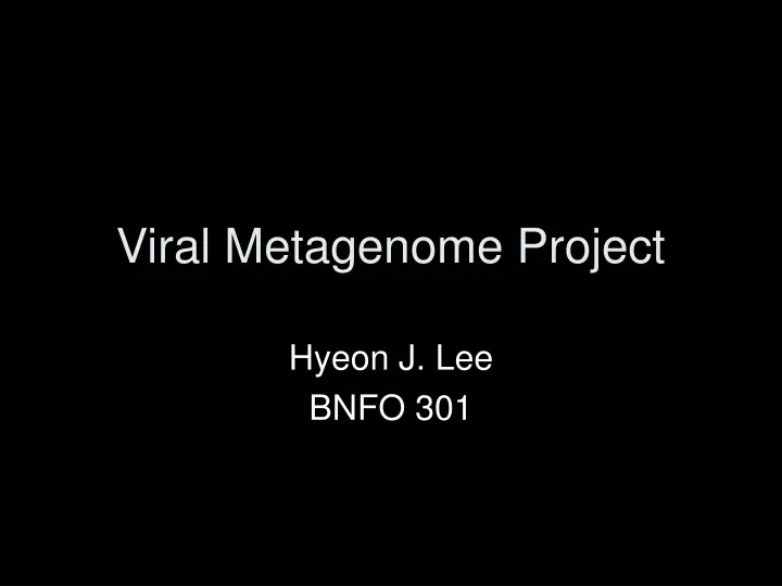 viral metagenome project