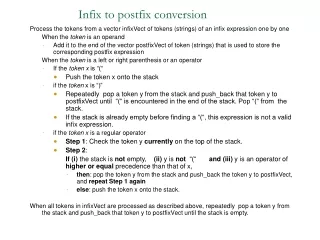 Infix to postfix conversion