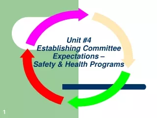 Unit #4 Establishing Committee Expectations –  Safety &amp; Health Programs