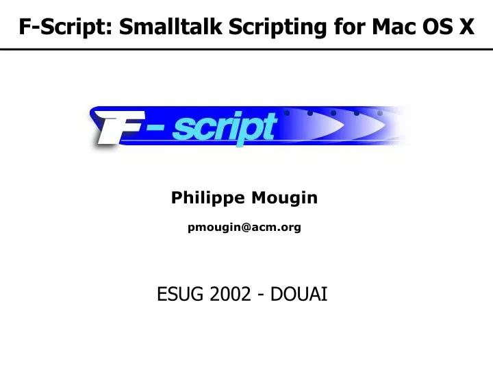 f script smalltalk scripting for mac os x