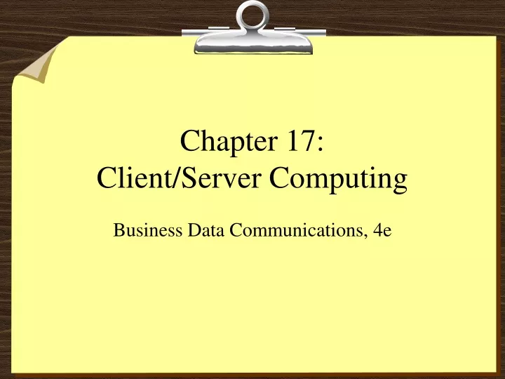chapter 17 client server computing