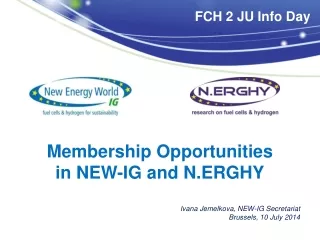 Membership Opportunities  in NEW-IG and N.ERGHY Ivana Jemelkova, NEW-IG Secretariat