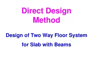 Direct Design Method