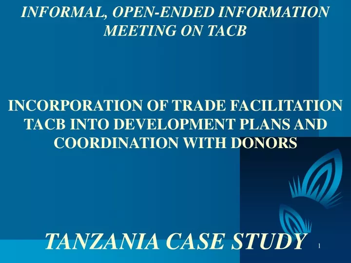informal open ended information meeting on tacb