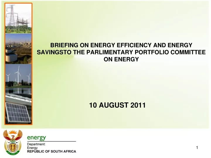 briefing on energy efficiency and energy savingsto the parlimentary portfolio committee on energy