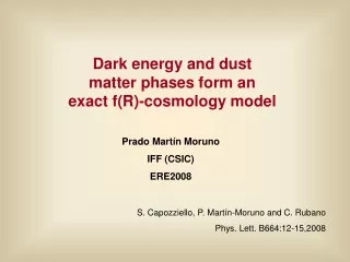 Dark energy and dust matter phases form an exact f(R)-cosmology model