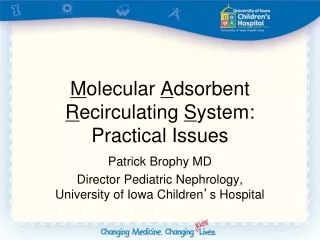 M olecular  A dsorbent  R ecirculating  S ystem: Practical Issues