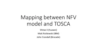 Mapping between NFV model and TOSCA