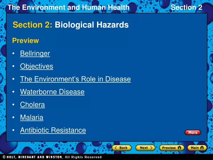 section 2 biological hazards