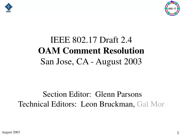 ieee 802 17 draft 2 4 oam comment resolution