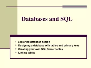 Databases and SQL