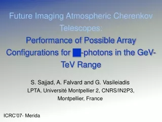 Future Imaging Atmospheric Cherenkov Telescopes: