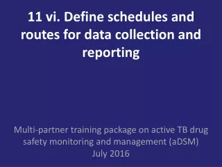 11 vi. Define schedules and routes for data collection and reporting