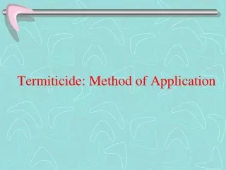 Termiticide: Method of Application