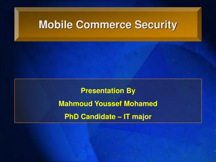 presentation by mahmoud youssef mohamed