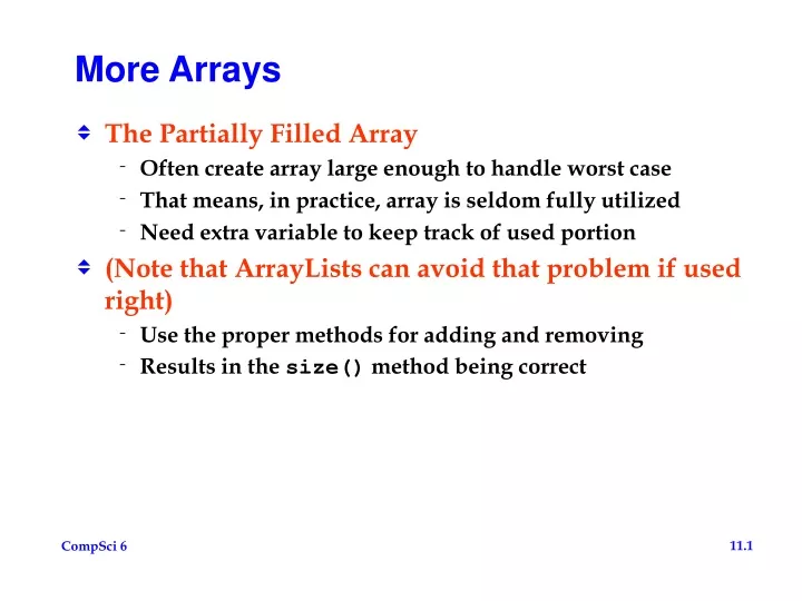 more arrays