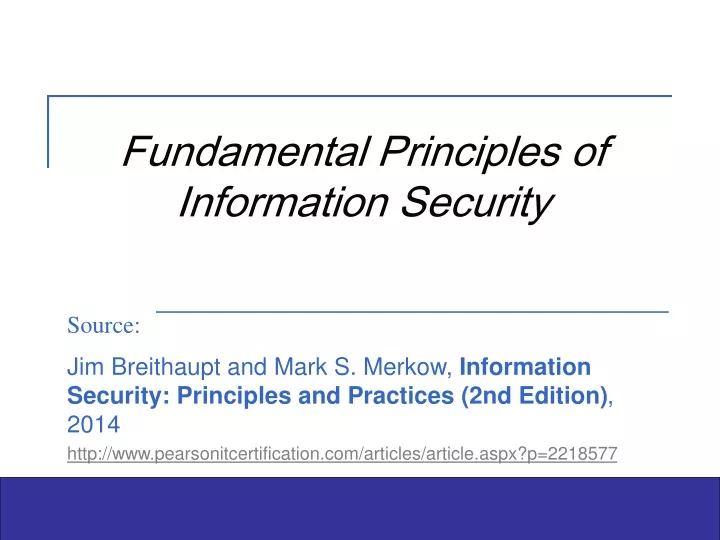 fundamental principles of information security