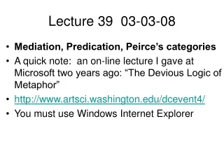 Lecture 39  03-03-08