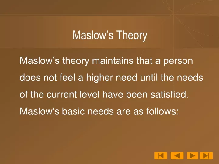 maslow s theory